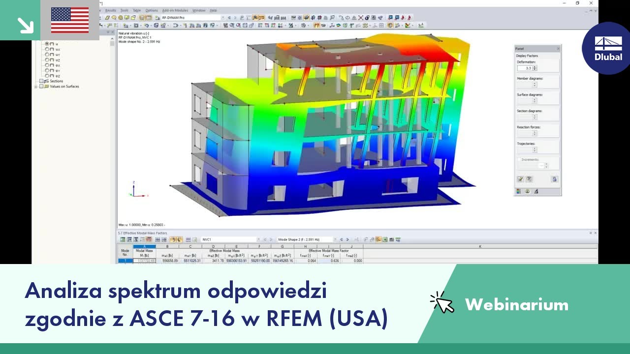 [EN] Webinarium: Analiza spektrum odpowiedzi zgodnie z ASCE 7-16 w RFEM (USA)