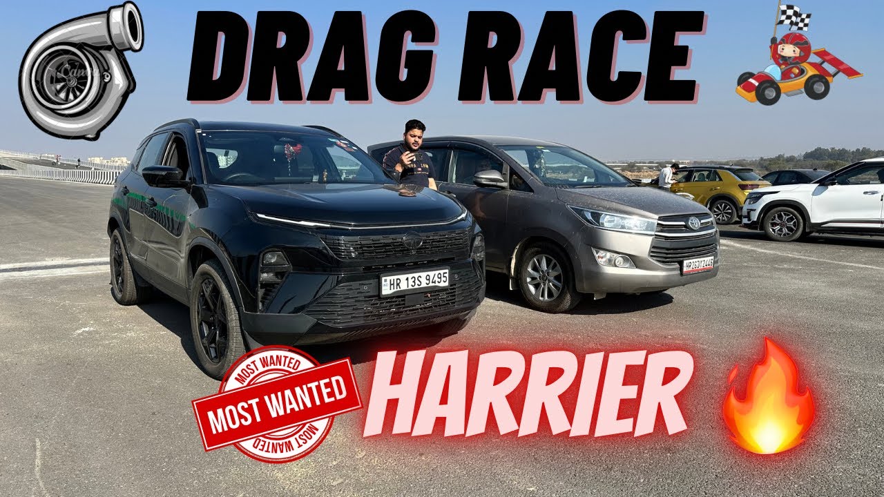 Tata Harrier Facelift vs Toyota Innova 2.4L : Drag Race🚗🚀| Automatic vs Manual| 170bhp vs 150bhp|
