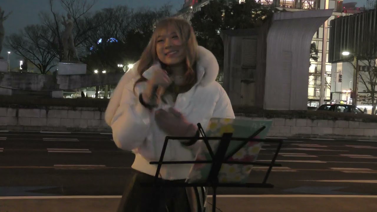 26.1.24　＃FIrst Love（宇多田ヒカル) #宇多田ヒカル　 #あかねん　#路上ライブ　＃テレビ塔前　　＠_akane1111_