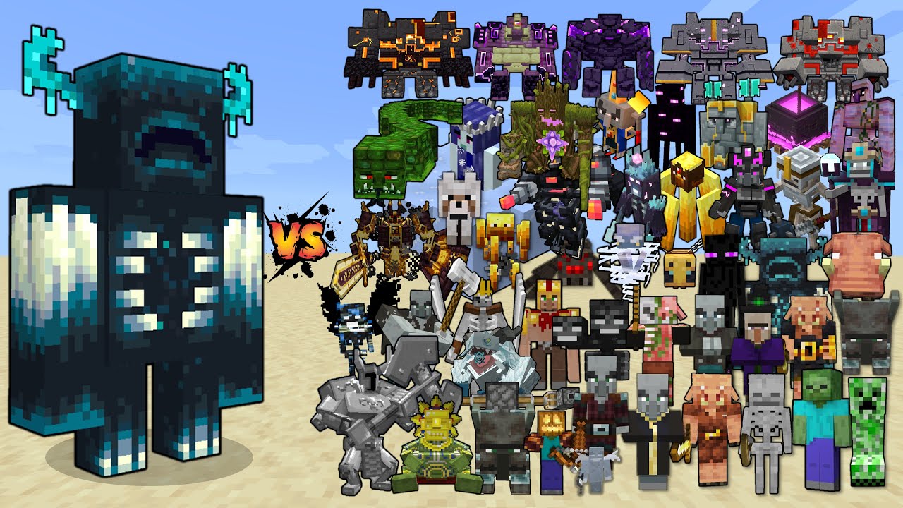 Warden vs 500 Random Mobs and bosses (Part 3) - Minecraft Mob Battle