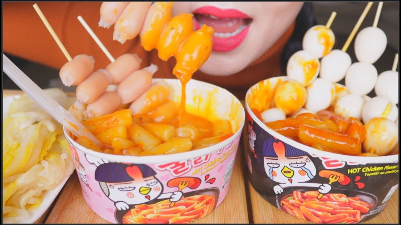 ASMR SAMYANG TOPOKKI CHEWY SPICY RICE CAKES | WHITE KIMCHI | QUAIL EGGS | NO TALKING