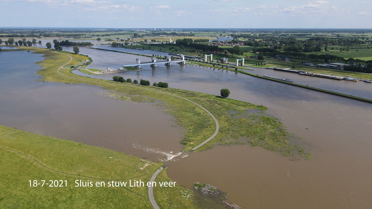 Hoogwater West Maas en Waal juli 2021 (4K)