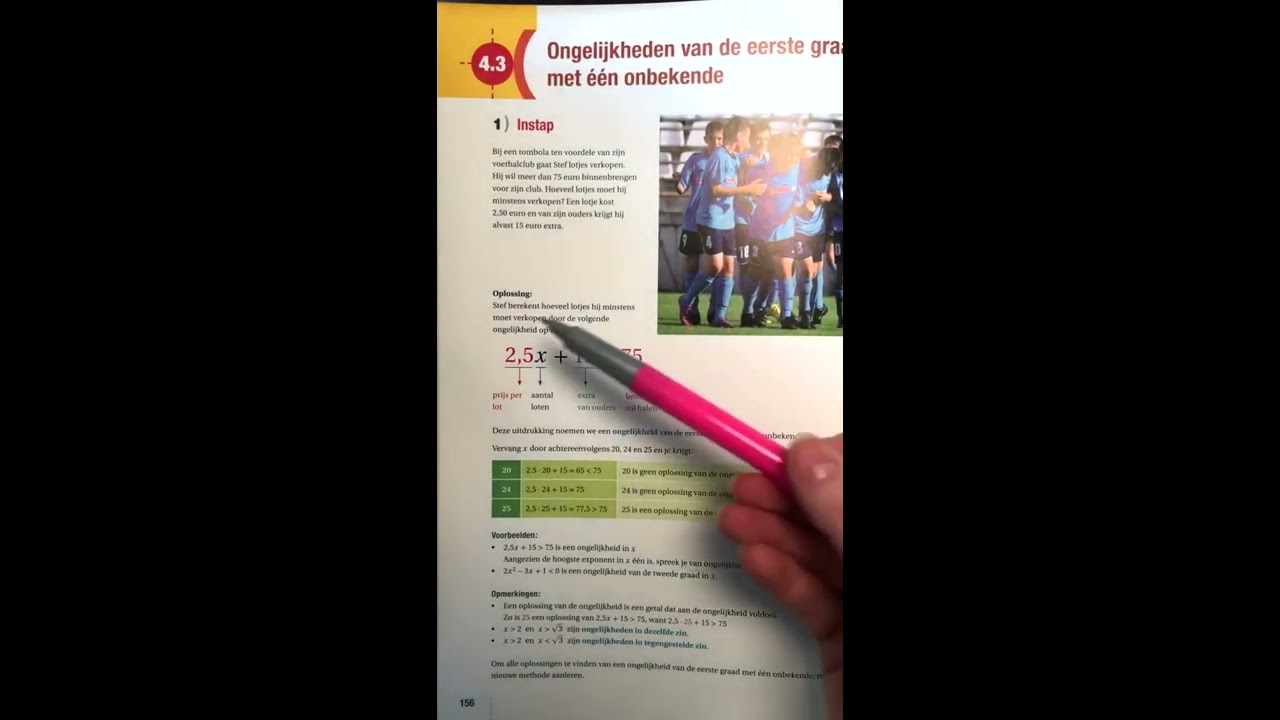 Ongelijkheden van de eerste graad met &eacute;&eacute;n onbekende - deel 1