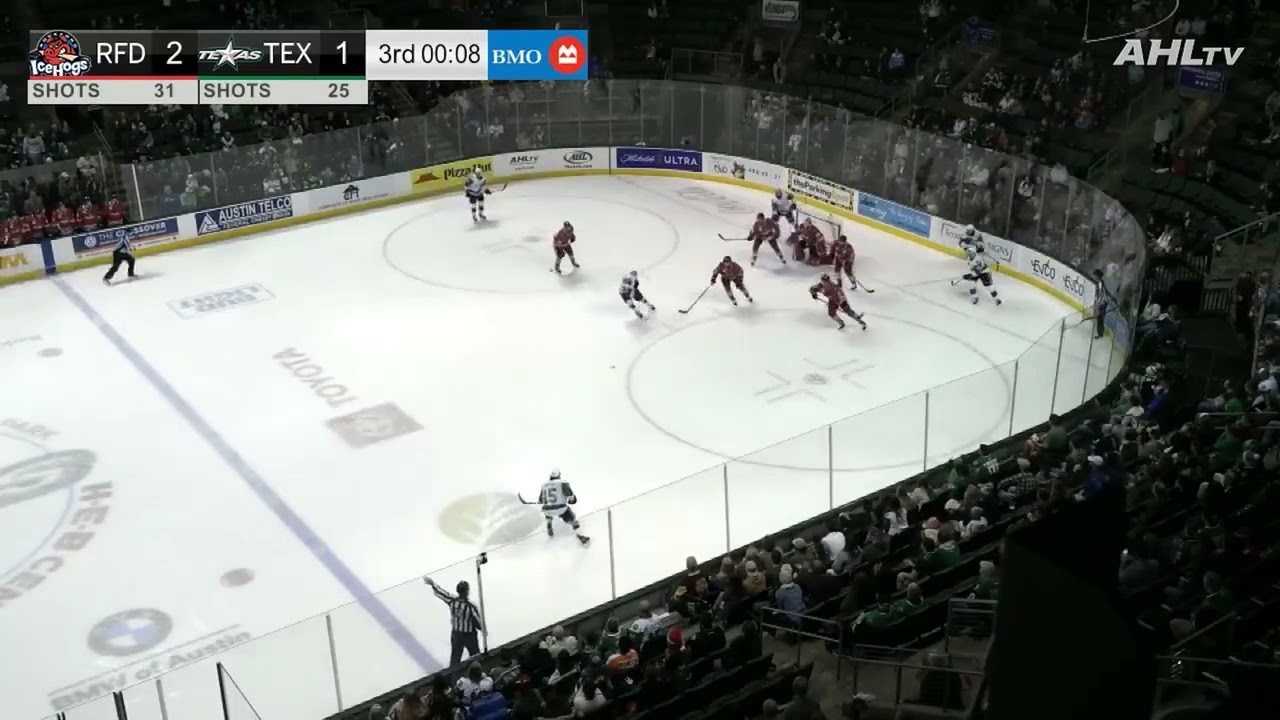 Colin Delia scores a goalie goal after stars shoot the puck into their own net