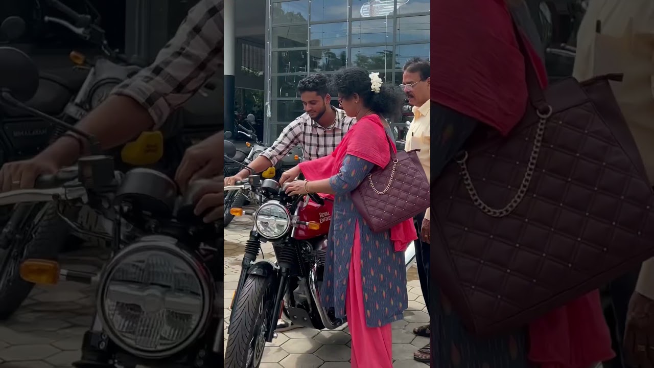 Taking delivery of new continental gt650 Rocket Red #royalenfield #bike #gt650 #continentalgt6502023