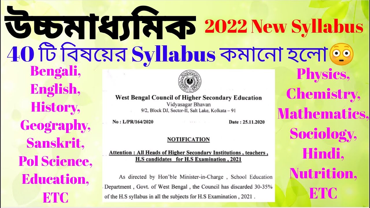 Class 12 New Syllabus 2021-22 Discarded HS Syllabus HS NEW SYLLABUS ALL SUBJECTS latest update 2022