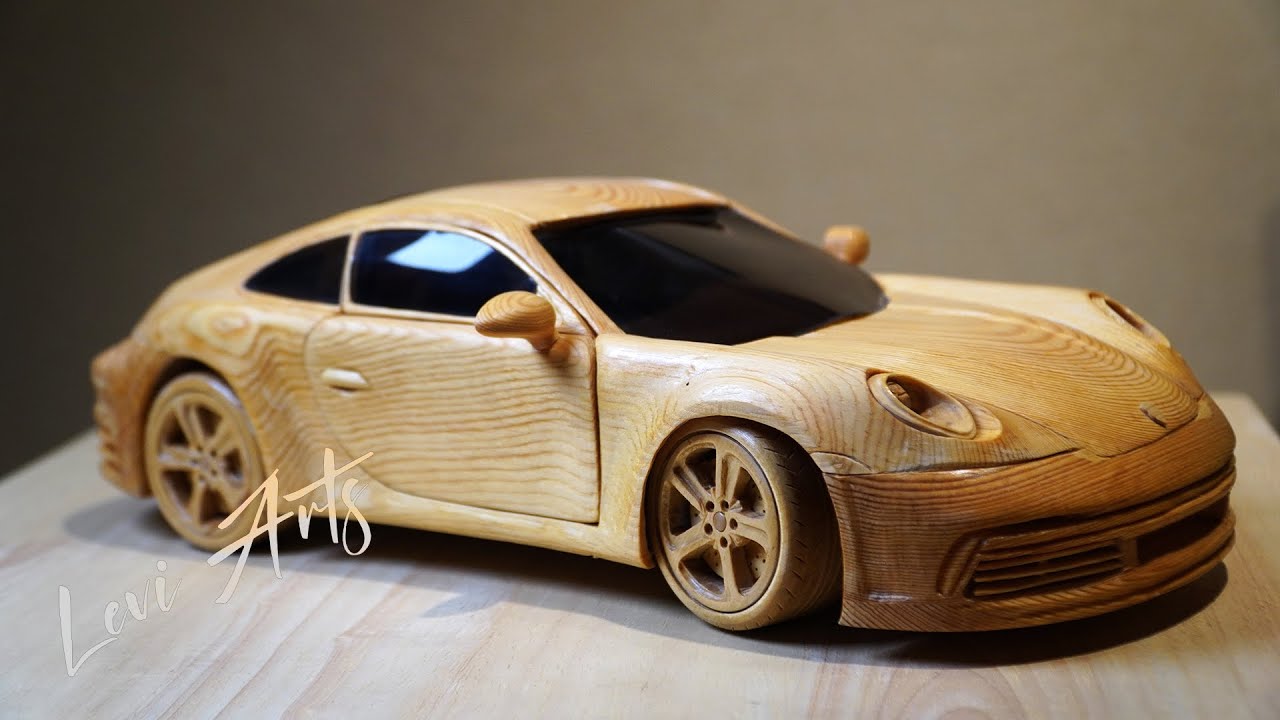 Woodcarving Porsche 911-Wooden model