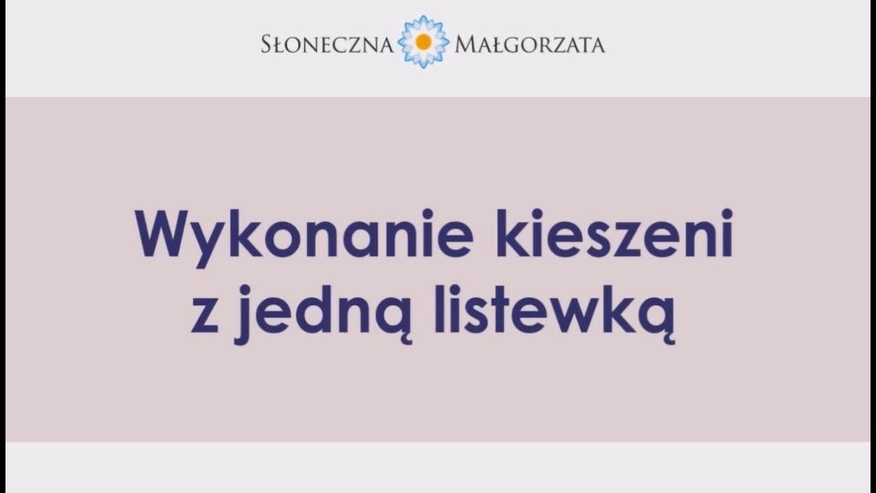 Słoneczna Małgorzata radzi z ESKK jak uszyć kieszeń z jedną listewką