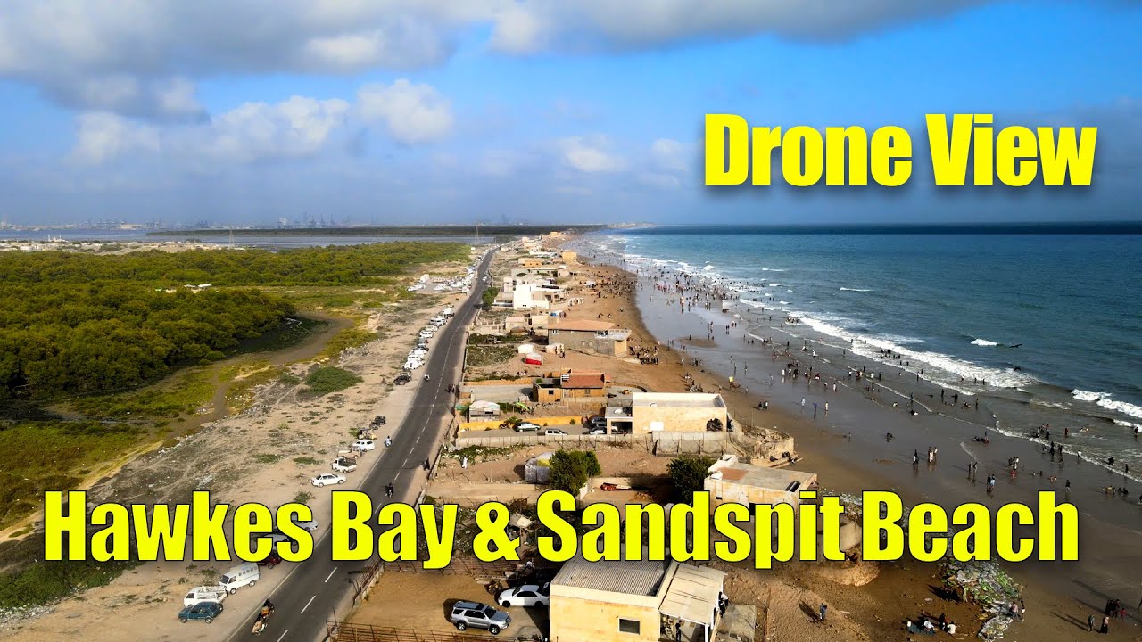 Drone View - Hawkes Bay & Sandspit Beach Karachi