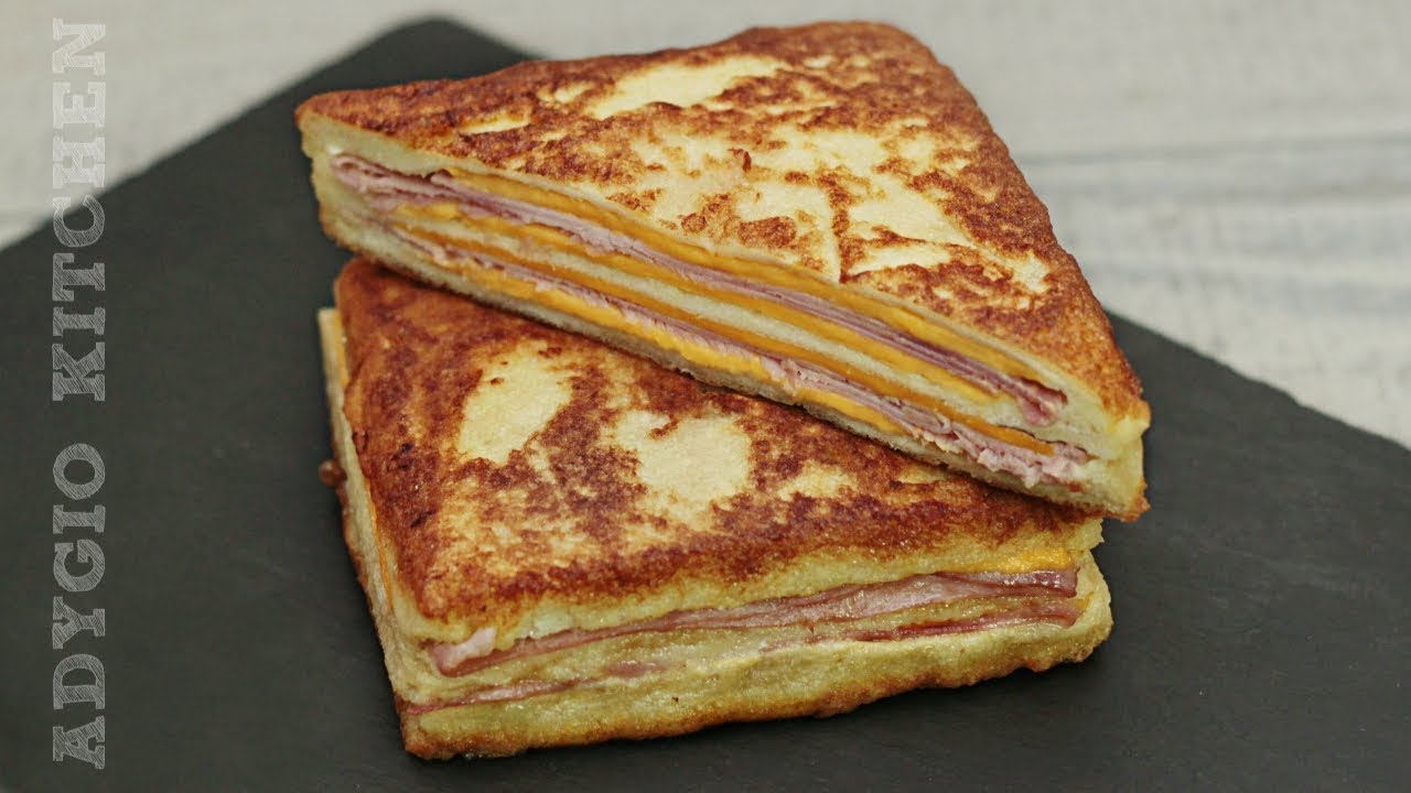 Sandvis Monte Cristo / Sandvis cald pane cu sunca si branza