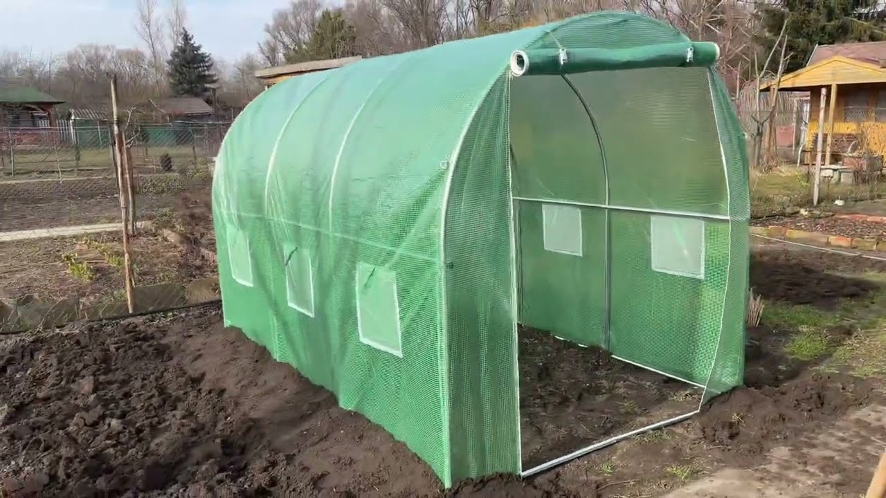 Leziter fóliasátor összeszerelés,  How to Build A Hoop House , Polytunnel , Budowa tunelu foliowego