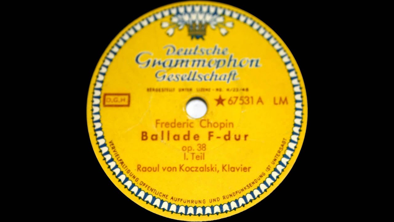 Raoul von Koczalski plays Chopin Ballade No. 2 F major op. 38 (1939)