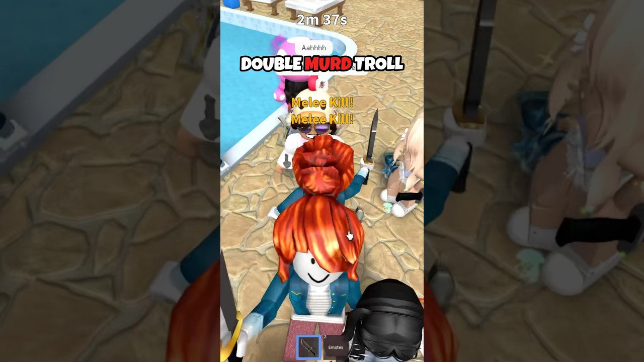 DOUBLE MURDERER TROLLING IN MM2 😈🔪 #mm2 #roblox #robloxshorts #shorts #funny