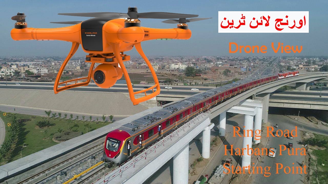 Orange Line Train at Ring Road Harbanse Pura with drone. #drone #droneview #dronevideo #interchange