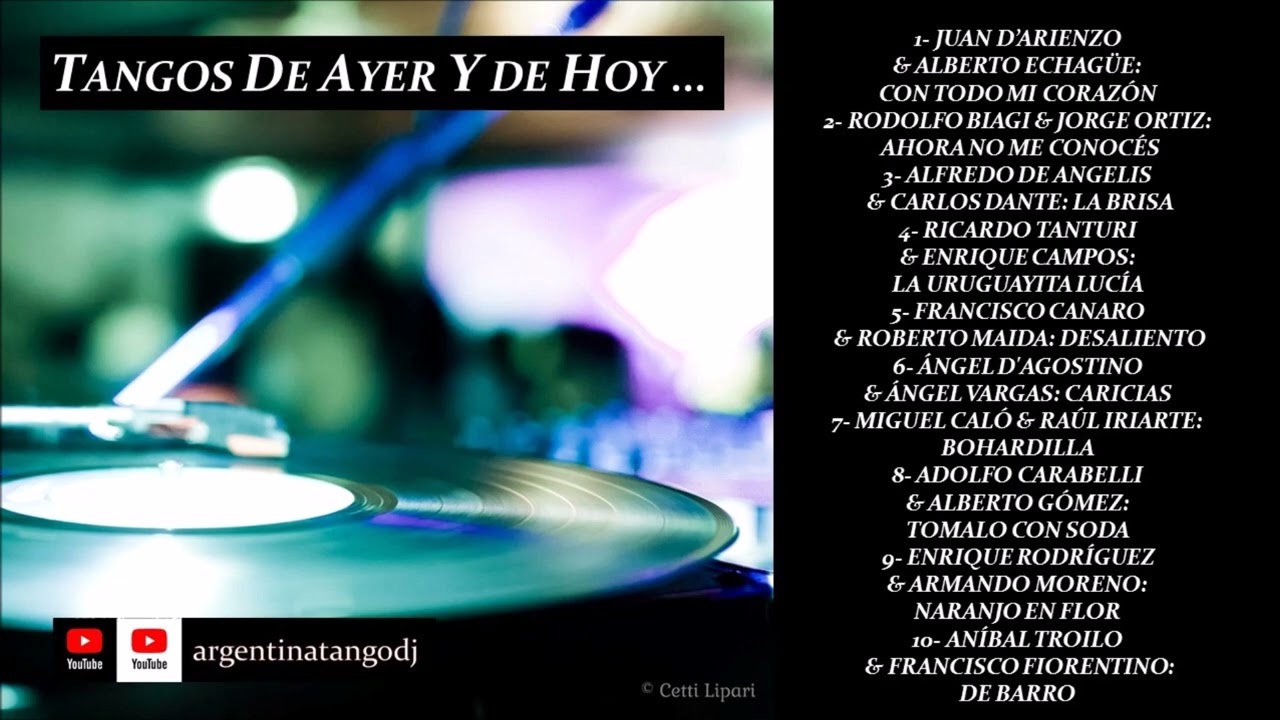 LOS MEJORES TANGOS PARA ESCUCHAR Y BAILAR: D'ARIENZO, BIAGI, CANARO, DE ANGELIS, RODRÍGUEZ & OTROS