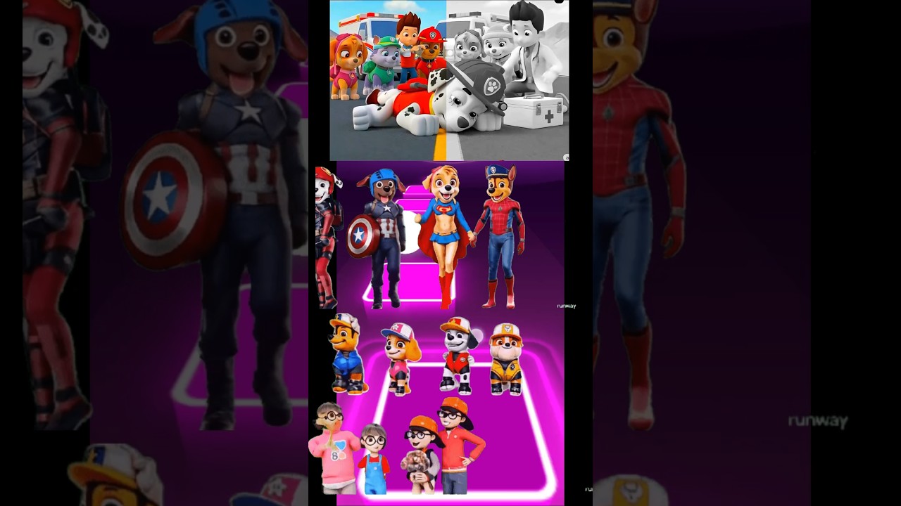 Paw Patrol Scary Chase vs Ryder x Coffin Dance Tiles Hop EDM Rush #coffindance #tileshop