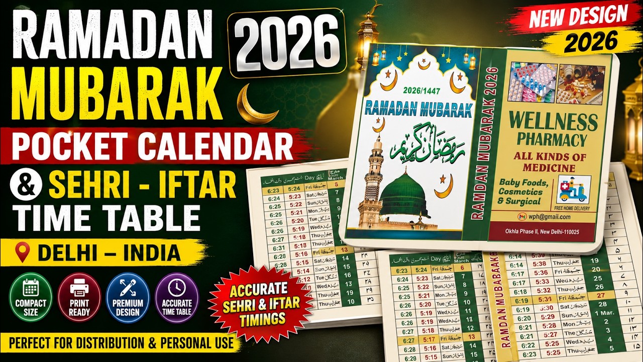 ✨❤️RAMADAN CARD 2026 TIME TABLE DELHI INDIA#ramadantimetable #ramadanschedule #fastingtimes