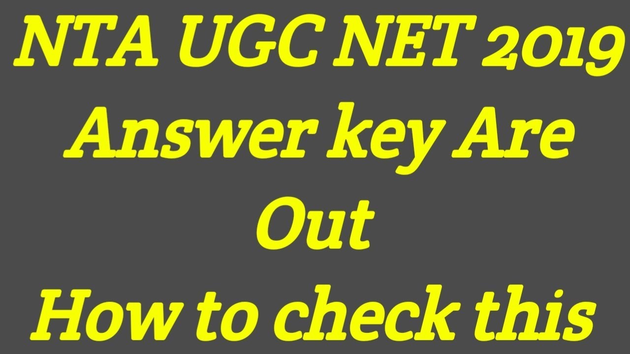 NTA UGC NET june 2019 Answer key aa gayi h || How to see this||