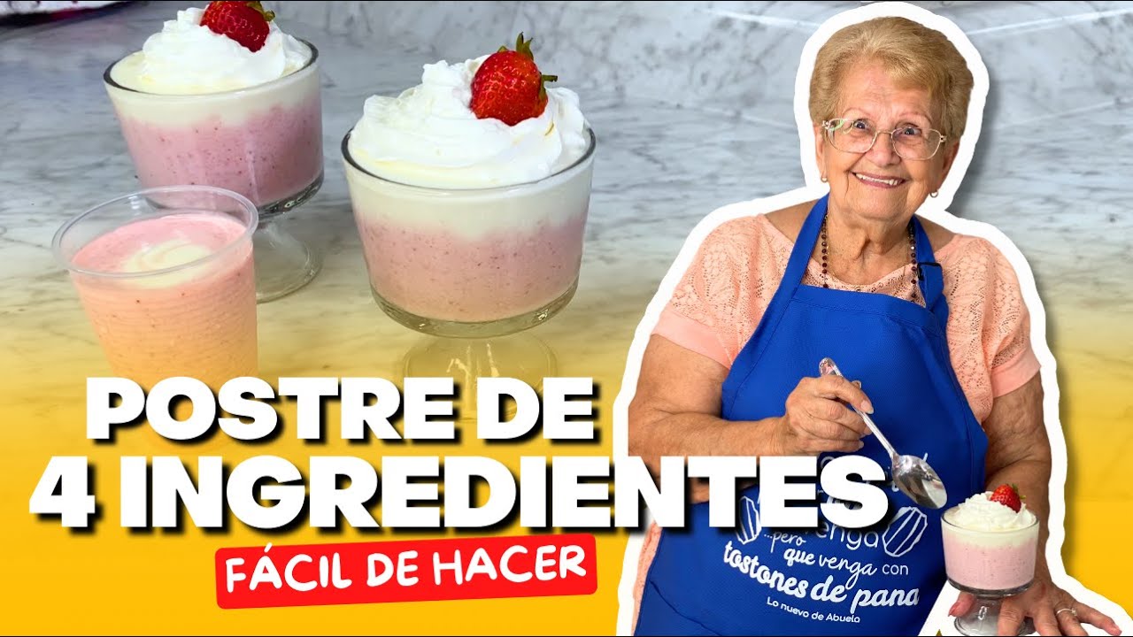 POSTRE DE FRESA DE 4 INGREDIENTES [RECETA COMPLETA]