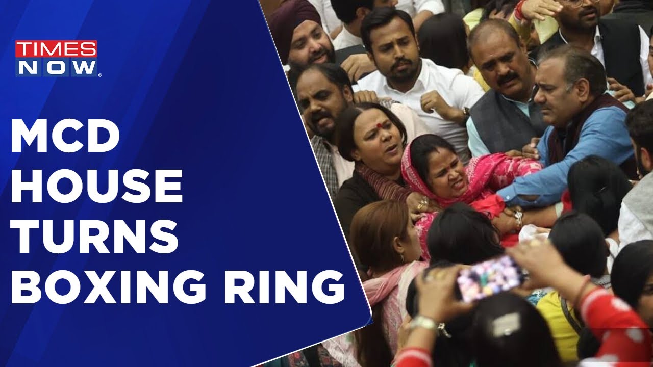 Punches, Kicks Fly At MCD House As AAP And BJP Councillors Fight Over Key Election | Times Now