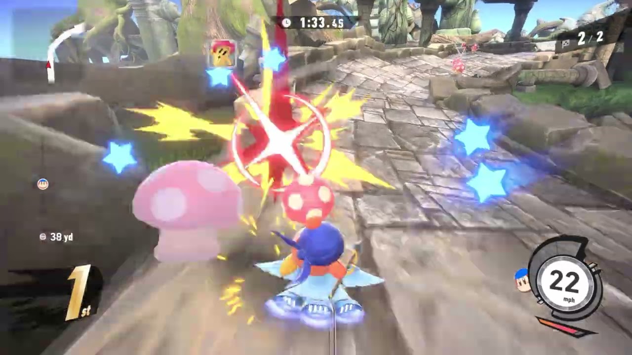 Kirby Air Riders - Air Ride: Airtopia Ruins with Bandana Waddle Dee (Laps Mode)