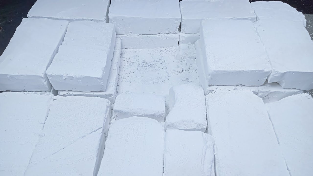 Medium Slabs White Soft Gym Chalk Mass Crush | Crispy | Satisfying | ASMR 