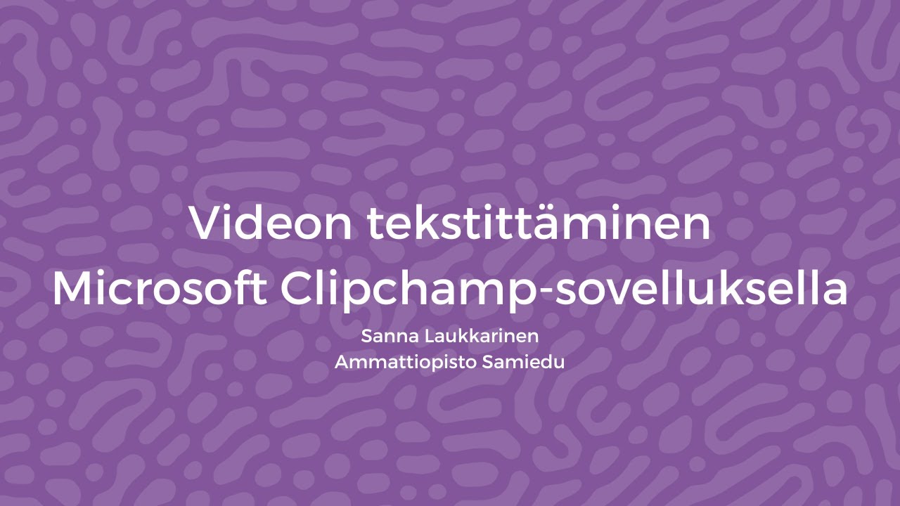 Ohjevideo: Videon tekstittäminen Microsoft Clipchamp -ohjelmalla