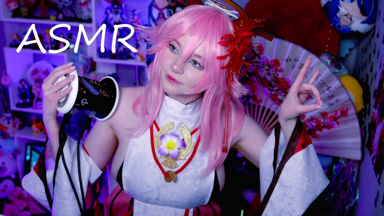 АСМР На 3DIO | Разные Триггеры с косплеем Яэ Мико | ASMR On 3 DIO with Yae Miko🍑