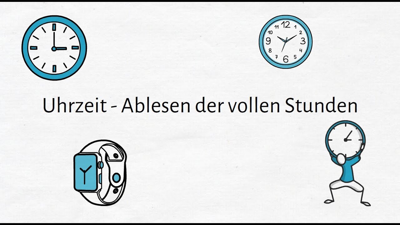 Uhrzeit- Tageszeiten und volle Stunden Klasse 1