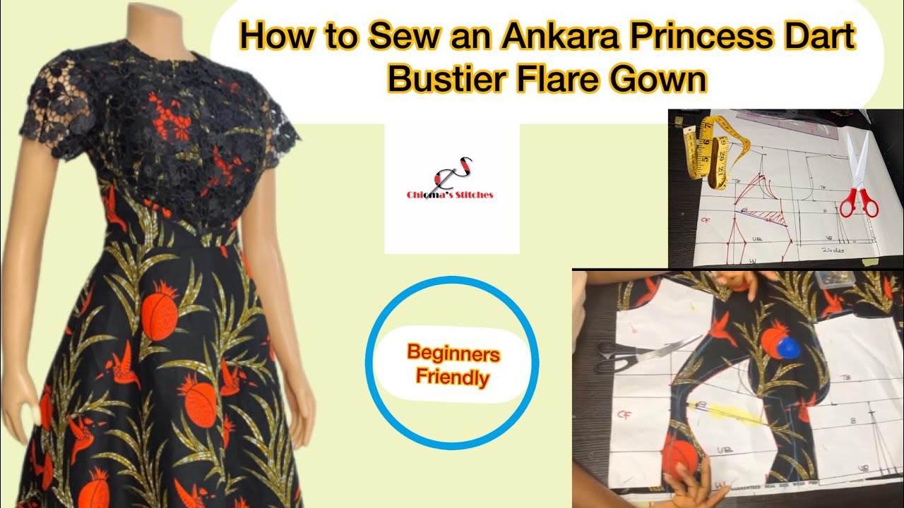 How to Sew a Princess Dart Bustier Flare Gown….. Beginners friendly   #chiomasstitches #fashion #diy
