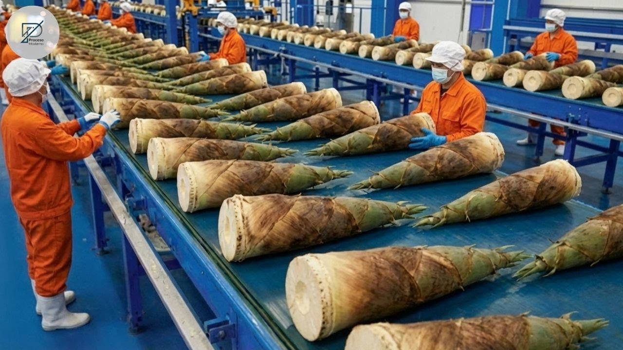 Dentro de la Mega Fábrica de Bambú Agrio: Millones de Brotes Procesados Cada Día