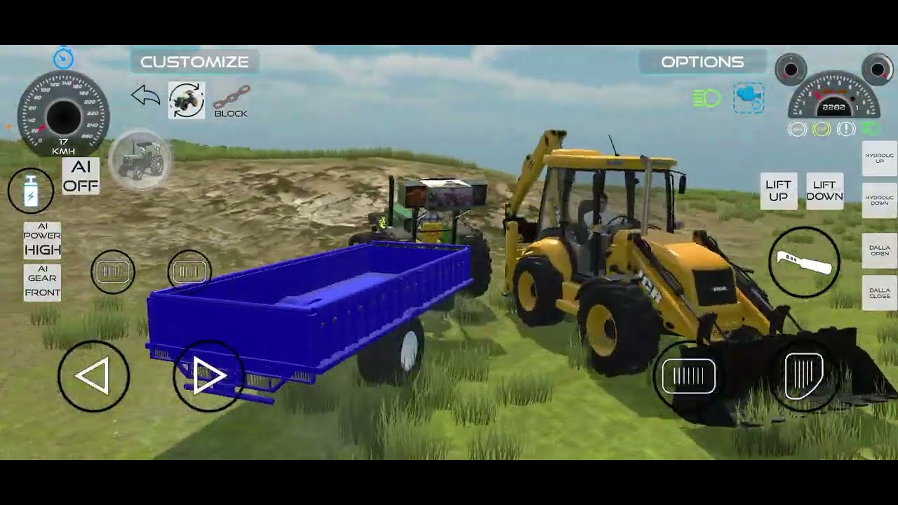 JCB 3dx Xpert Loading Mud : in Tractors Stuck jonedheer tractor JCB pulling tractor overload trolley
