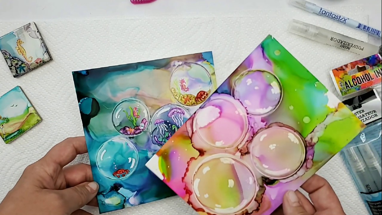 Supplies and Tools for Alcohol Ink Painting