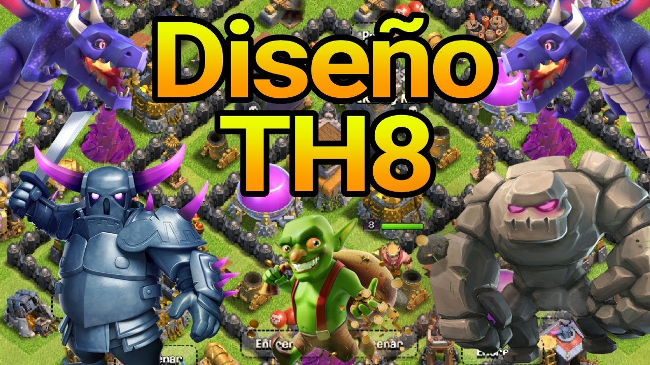 Diseño de Ayuntamiento nivel 8 | 2019 | Con repeticiones | Difícil de destruir | Clash of Clans