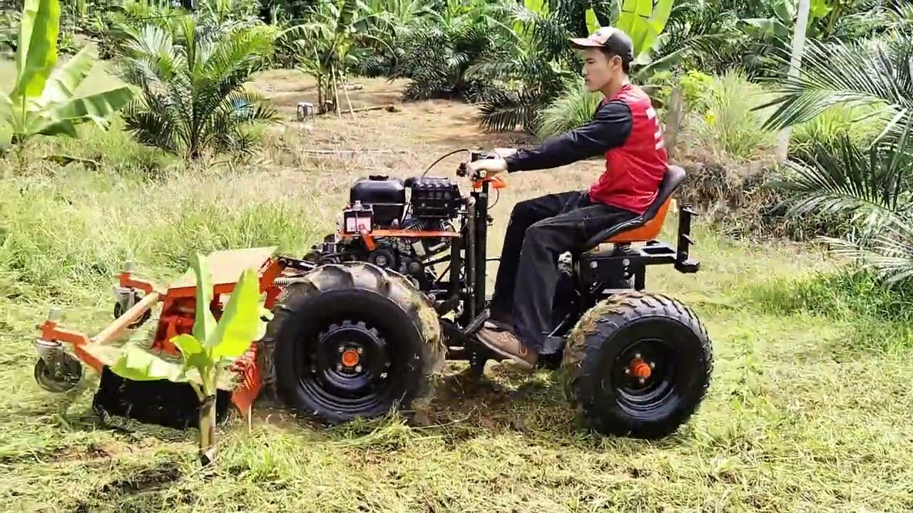 19.5hp 2025 รีวิวตัดหญ้าสวนปาล์มพื้นที่ลาดเอียงหลังฝนตก ดินแฉะๆครับ
