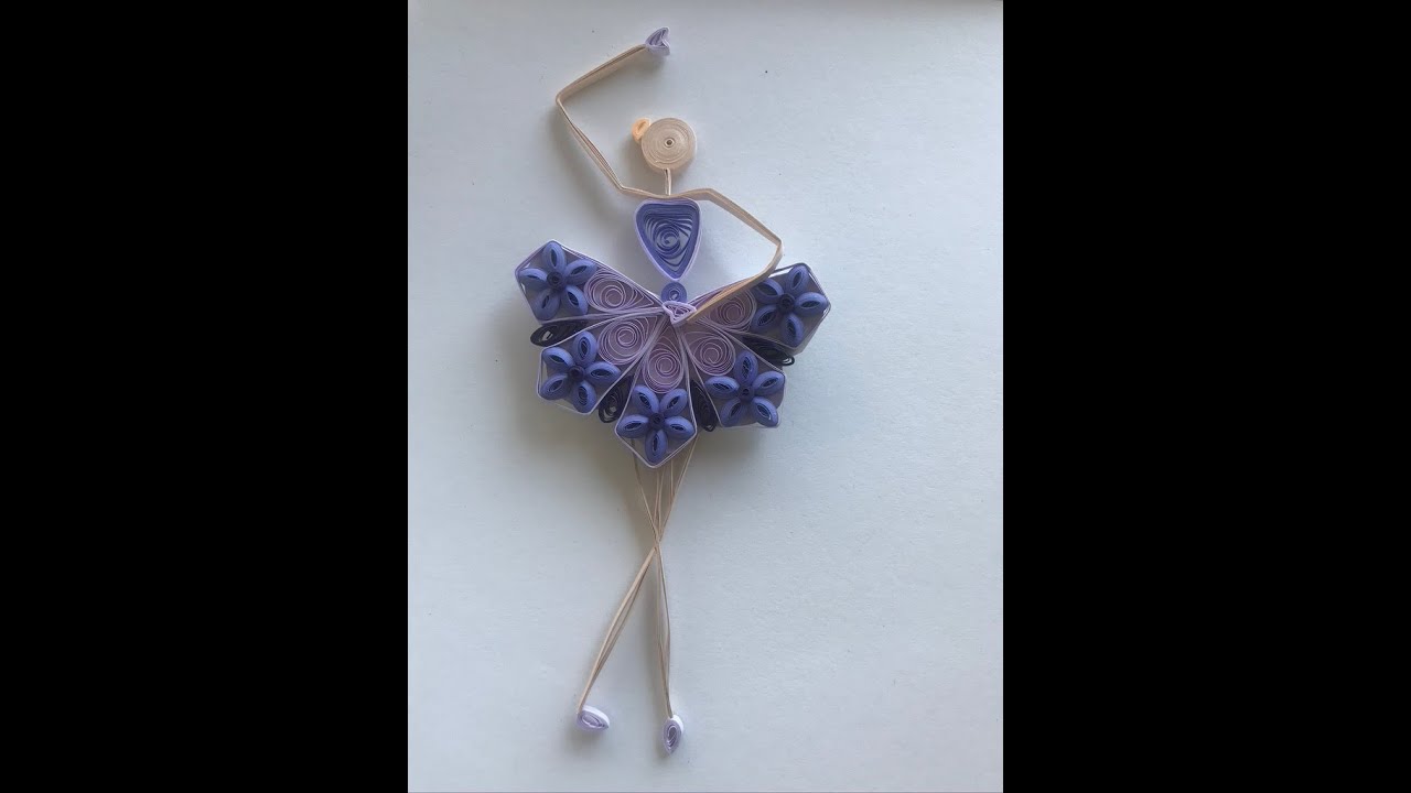 DIY - Quilled Ballerina - 1 | fun quilling | Paper rolling craft | Ballet pose | Paper-Quilled Tutu