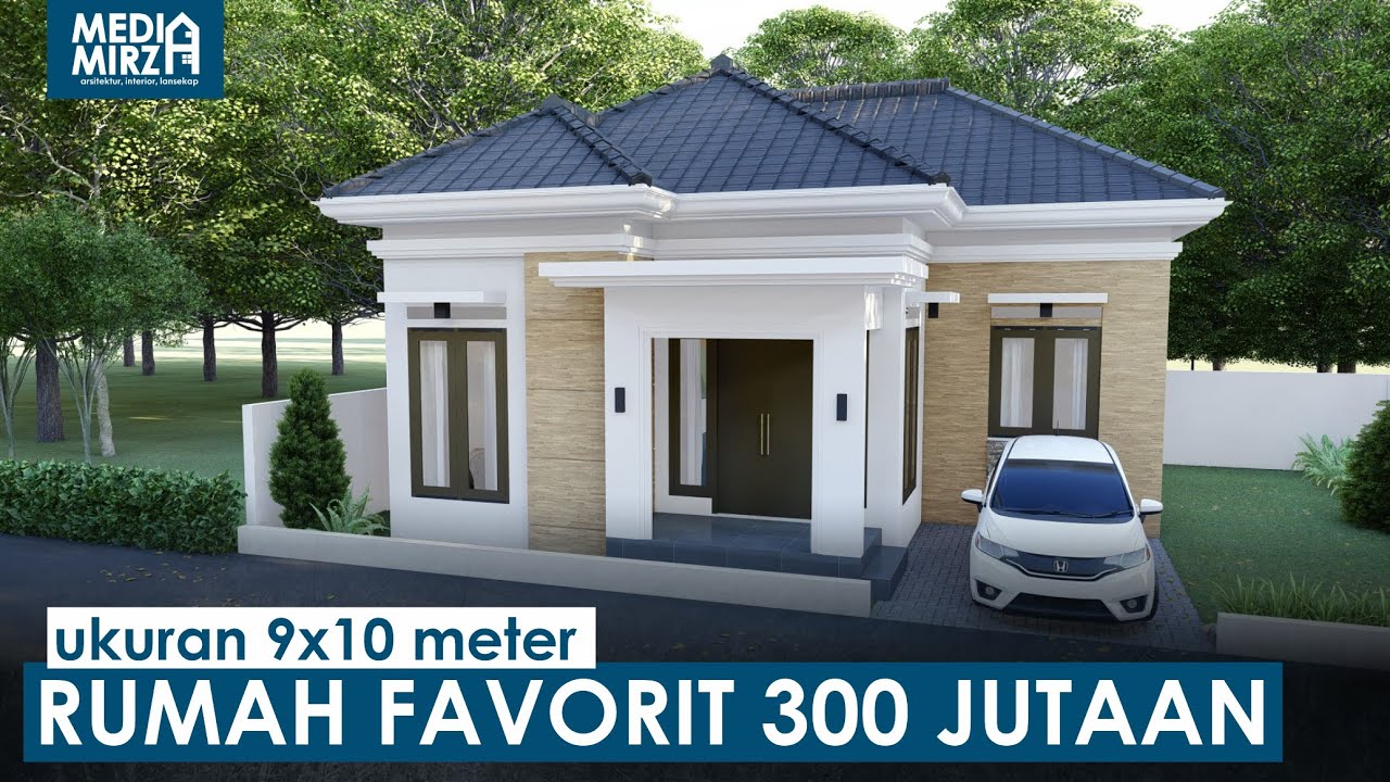 DESAIN RUMAH TROPIS 3 KAMAR UKURAN 9X10 METER