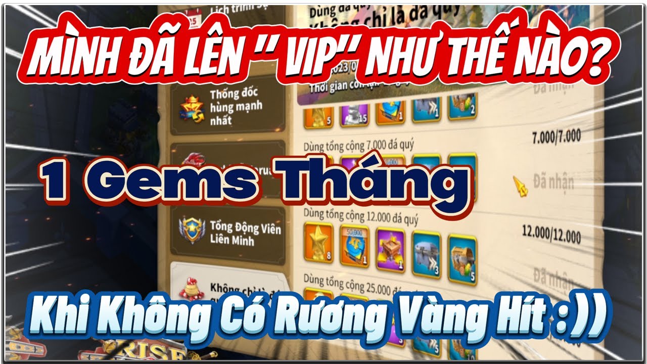 Mình đã lên Vip Nhanh Như thế nào khi không có Rương vàng Để Hít trong Rise of Kingdoms