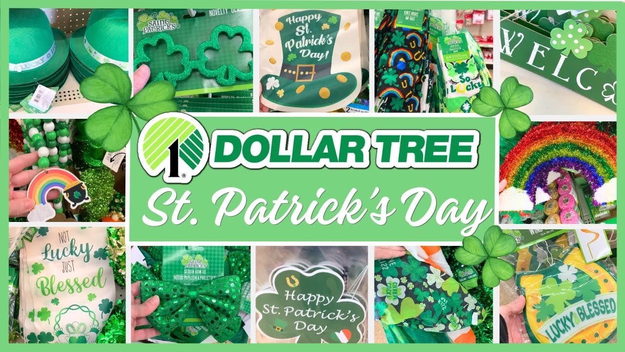 Dollar Tree St Patrick's Day 2024 Decor Shopping Saint Patricks Shamrocks