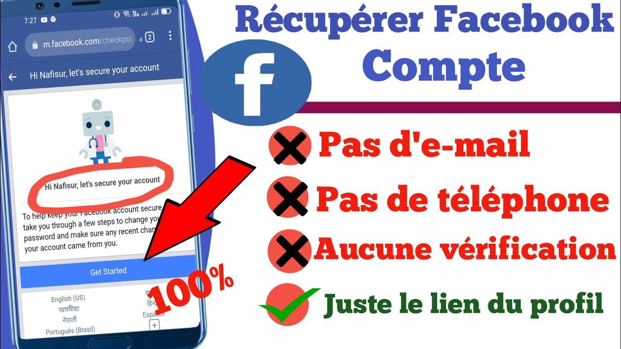 Comment récupérer un compte facebook sans numéro de téléphone ni e-mail |  récupérer compte Facebook