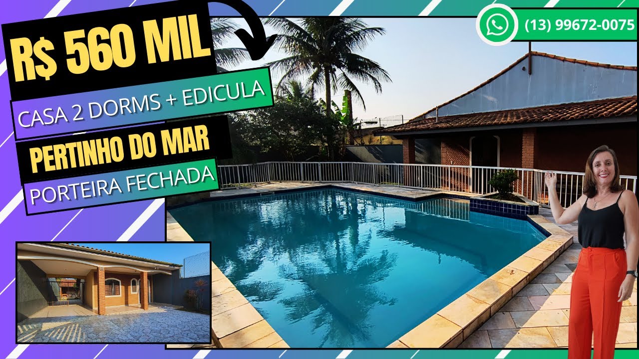 Ref. 357 - (VENDIDA) Casa para venda terreno de 566m² com vista e porteira fechada em Itanhaém SP