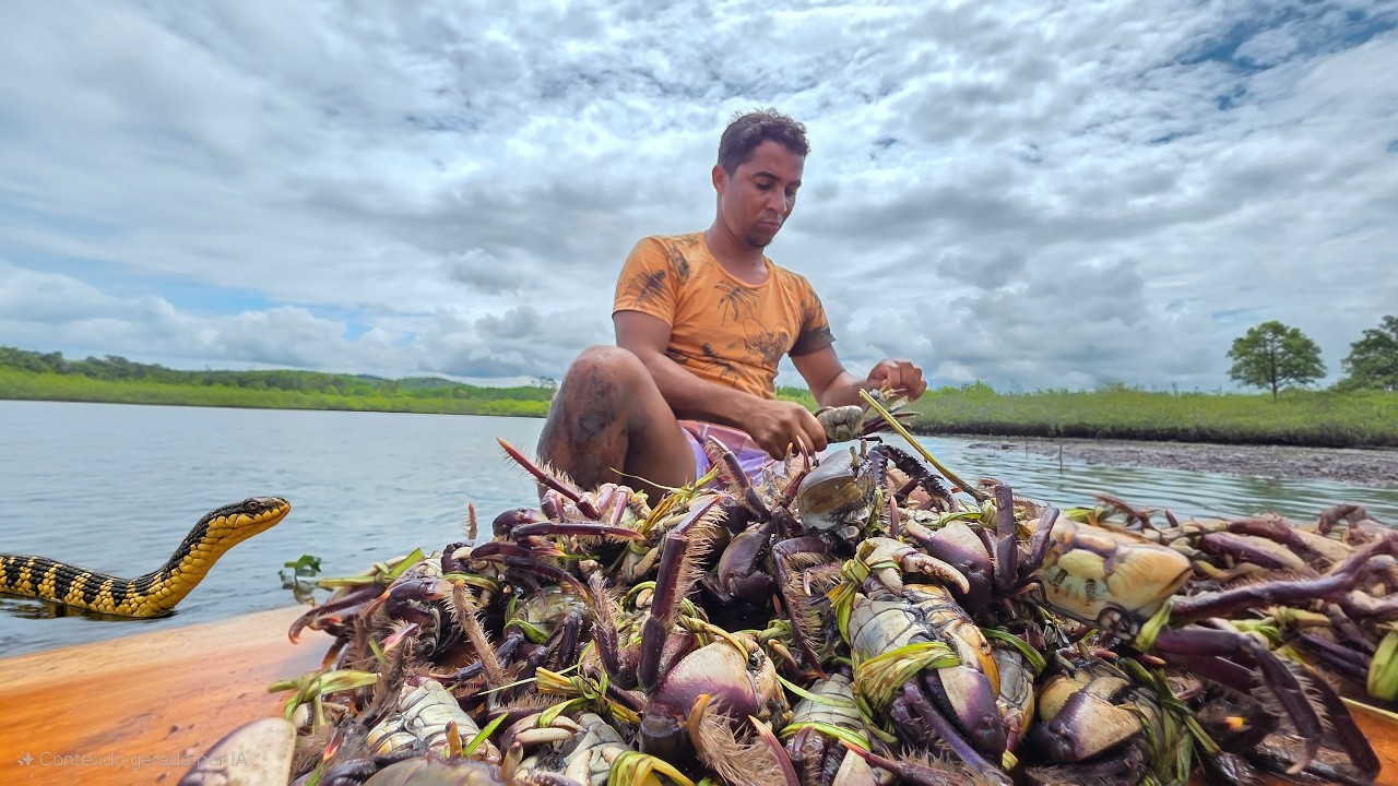 GRANDE preparo de CARANGUEJO entre o MANGUE e a FLORESTA