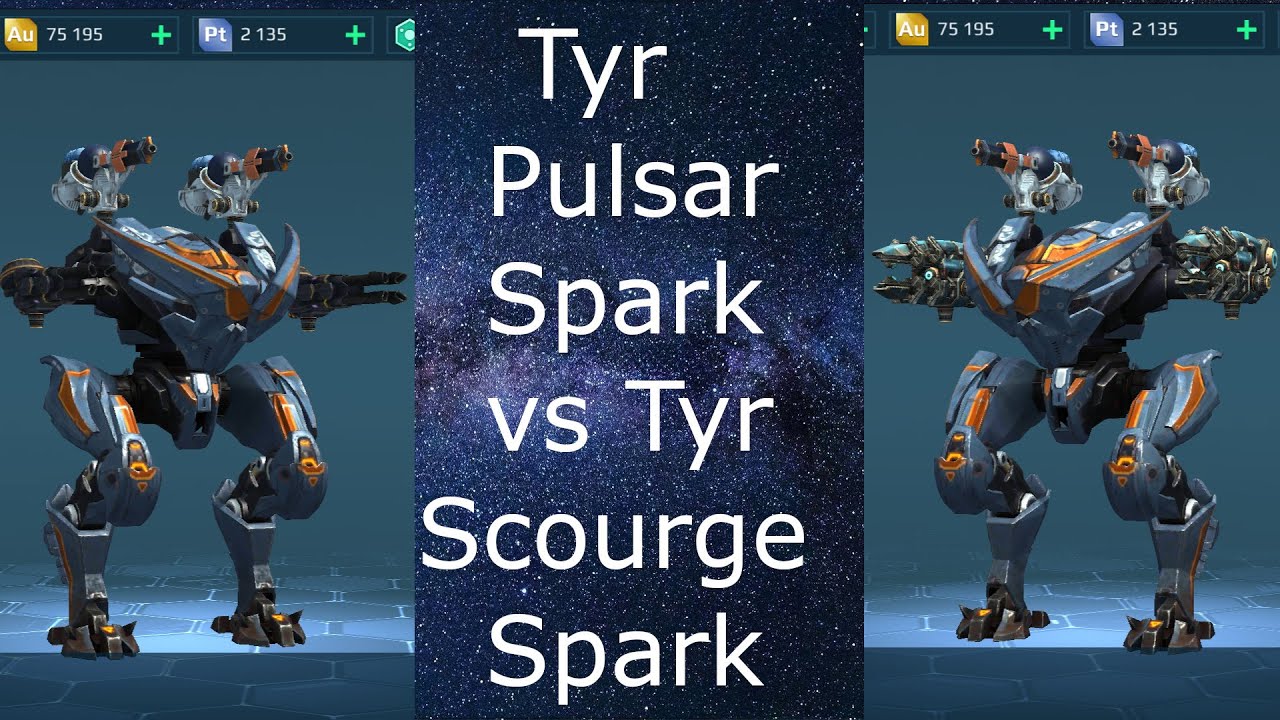 Tyr Spark Scourge vs Tyr Spark Pulsar Part 1(Damage comparison Only). War Robots Test Server.