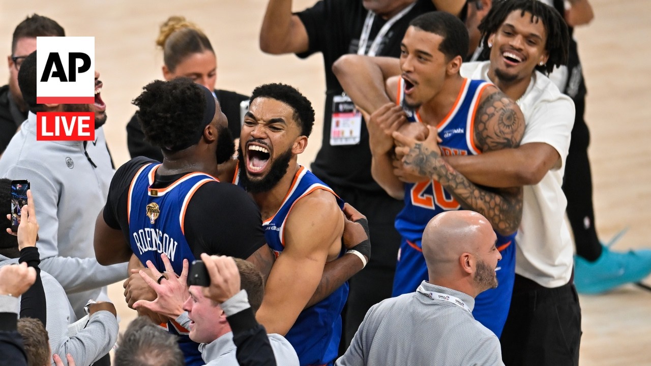 LIVE: New York Knicks fans celebrate after winning NBA championship