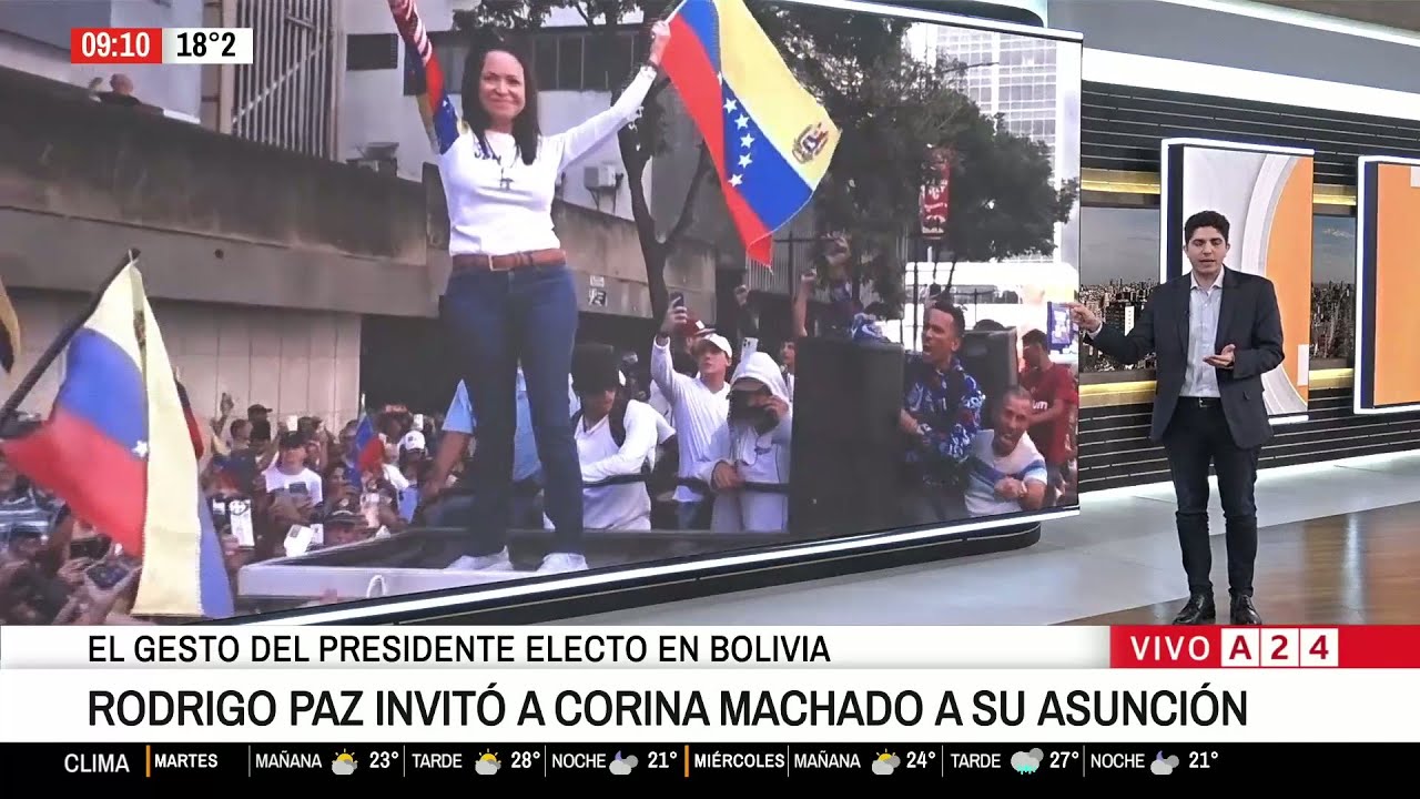 🔴 BOLIVIA: RODRIGO PAZ INVITÓ A CORINA MACHADO A SU ASUNCIÓN  Y MARCA UN GIRO INTERNACIONAL