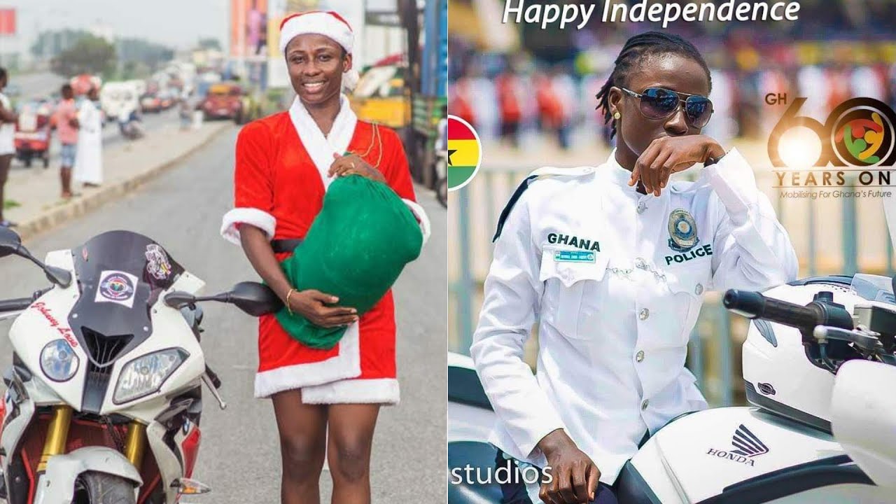 🔥Meet Akua Gadafi..the Beautiful Policewomen who rode a Motorbike from Ghana to Nigeria in 24hrs