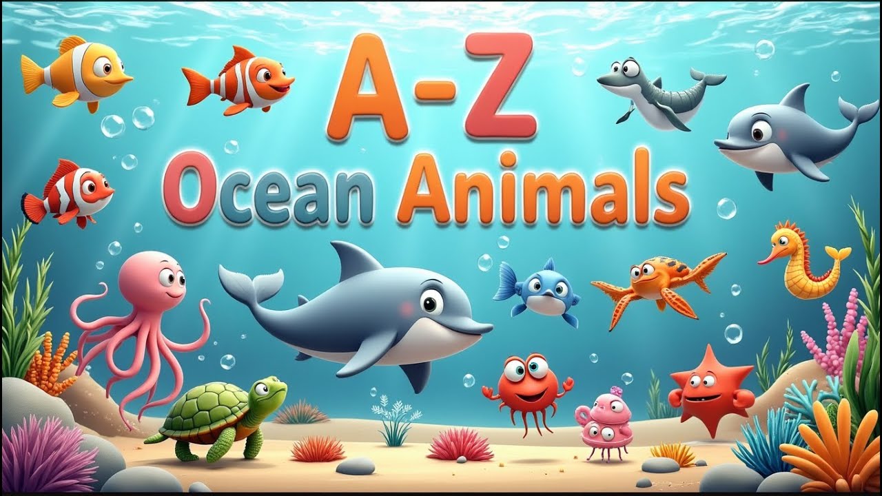 A–Z Ocean Animals Names for Kids | Learn Sea Animals Alphabet | Fun Kids Learning | KidsLearn Rhymes