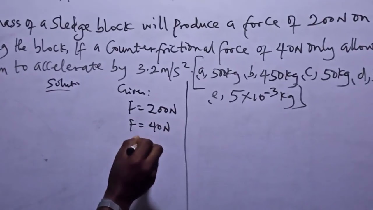 Force Produced by the Mass of a Sledge Block | Newtonian Physics