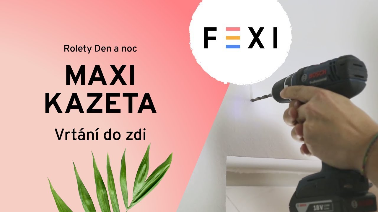 Roleta Den a noc v MAXI kazetě - Vrt&aacute;n&iacute; do zdi