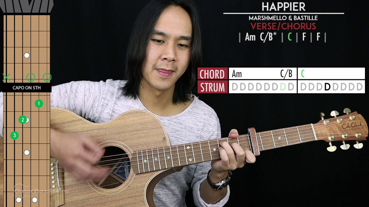 Happier Guitar Cover - Marshmello & Bastille  🎸 |Tabs + Chords|